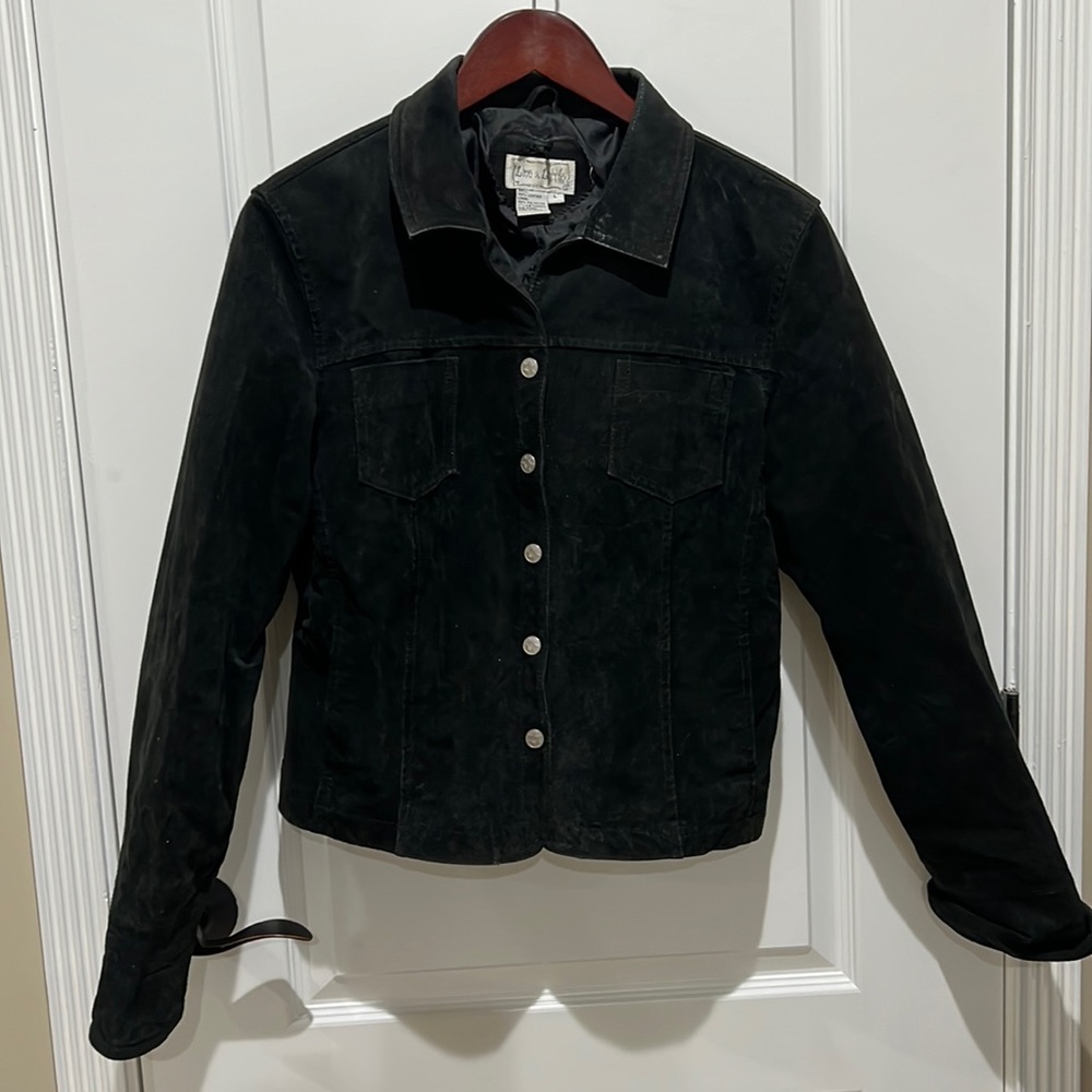 Washable Black Suede Short Jacket - image 1